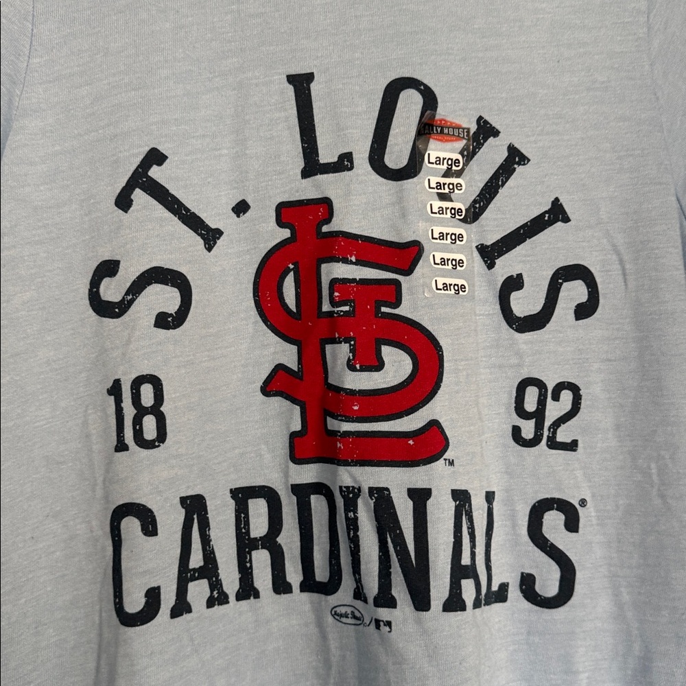 Ralley House Light Blue St. Louis Cardinals Woman Large T-Shirt - Picture 2 of 8